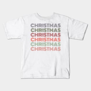 Retro Christmas Sign Vintage Font Aesthetic Kids T-Shirt